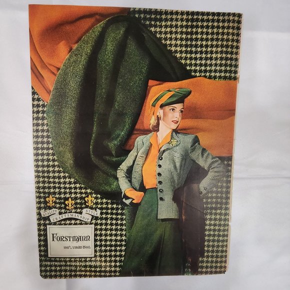 Vintage advertising print magazine ad 1940s fashion Forstmann Wool - Picture 1 of 5
